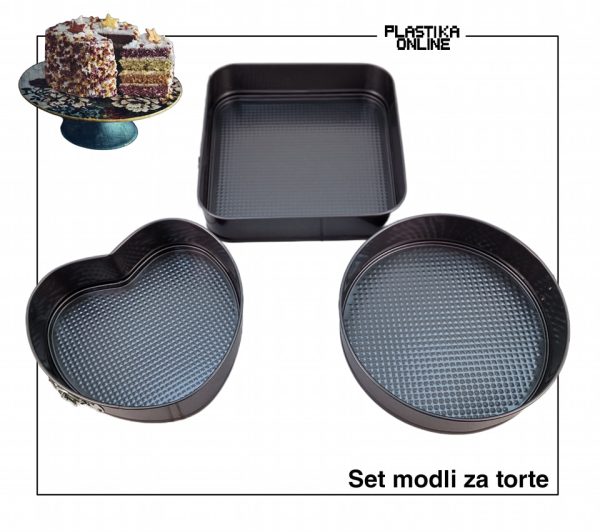 Set modli za torte u oblicima srce, kvadrat, krug