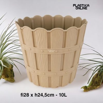 Plastična saksija BAMBUS 10lit fi28 x 24.5cm sa podmetačem