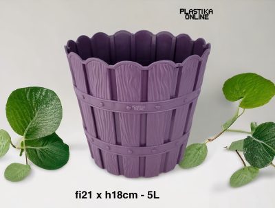 Plastična saksija BAMBUS 5lit fi21 x 18.5 cm sa podmetačem