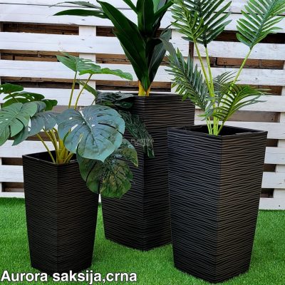 Saksije Aurora set od 3 komada - CRNA