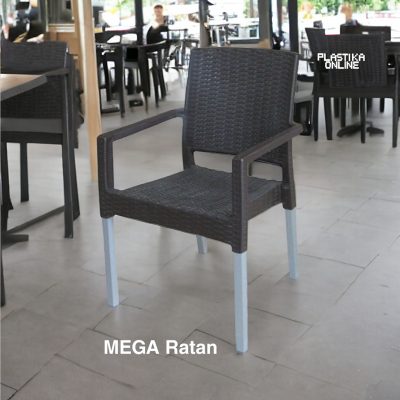 MEGA RATAN LUX Stolica ratan sa aluminijumskim nogama
