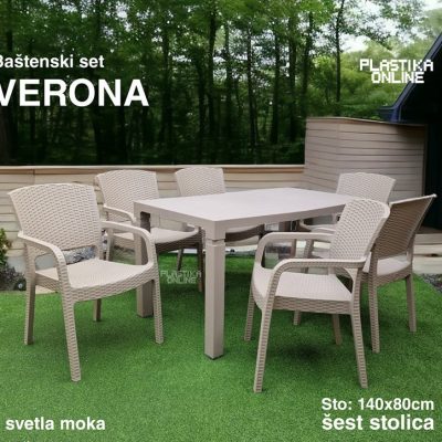 Baštenski set VERONA (Orfeo sto 140x80 i 6 stolica Verona)