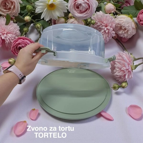 Zvono za tortu Tortelo fi36, Plastično zvono za tortu, Zvono za tortu sa poklopcem, Zvono za tortu sa ručkama