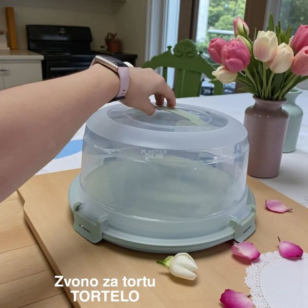 Zvono za tortu Tortelo fi36, Plastično zvono za tortu, Zvono za tortu sa poklopcem, Zvono za tortu sa ručkama