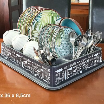 Veliki oceđivač GO GO 44.5 x 36 x h 8.5cm FOOD crni sa belim