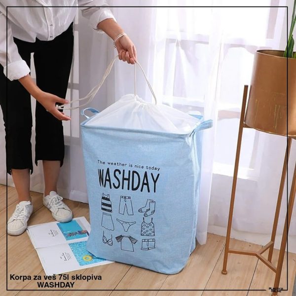 Korpa za veš 75l sklopiva WASHDAY - Image 12