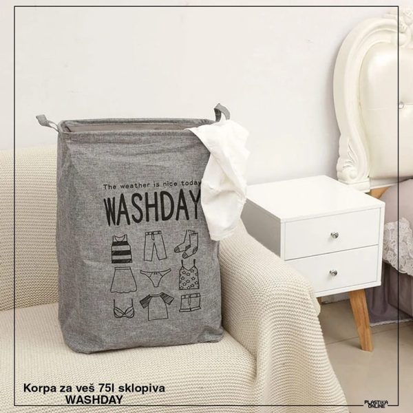 Korpa za veš 75l sklopiva WASHDAY - Image 13