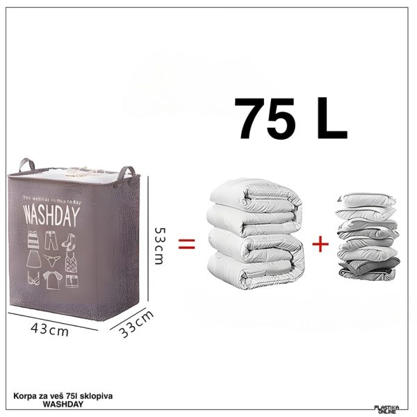 Korpa za veš 75l sklopiva WASHDAY - Image 6