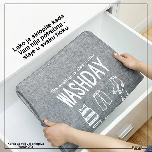 Korpa za veš 75l sklopiva WASHDAY - Image 9