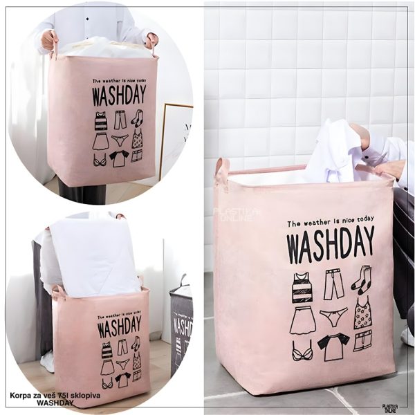 Korpa za veš 75l sklopiva WASHDAY - Image 3