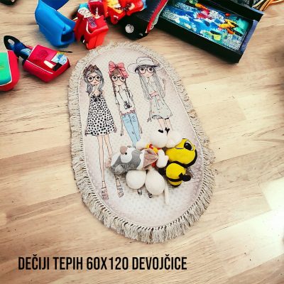 Dečiji tepih 60×120 ovalni DEVOJČICE tepih za decu