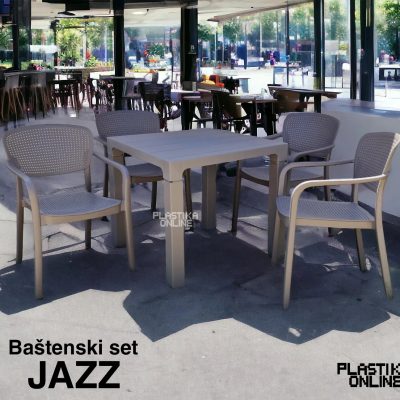 Baštenski set JAZZ  (sto Orfeo 80x80cm i 4 stolice Jazz)