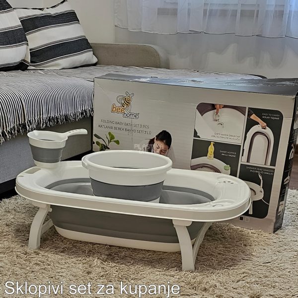 Sklopivi set za kupanje 3u1 , sklopiva kadica, sklopiva kofa, sklopiva polivaca, set za kupanje bebe