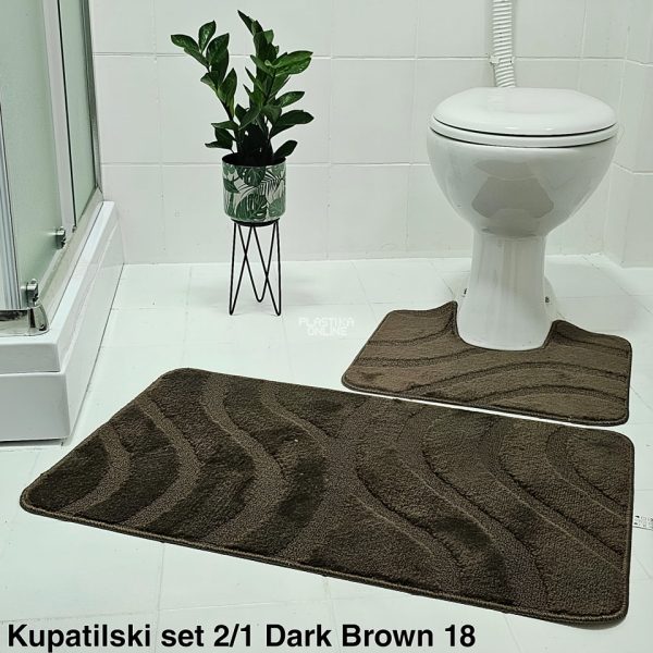 Staze za Kupatilo 2u1 dark brown 18 kupatilske patosnice
