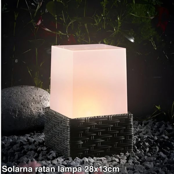Solarna ratan lampa 28x13cm, vodootporna lampa, spoljašnje osvetljenje
