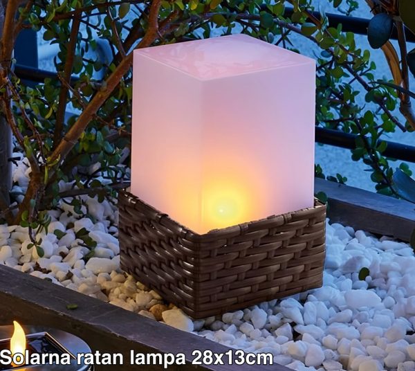 Solarna ratan lampa 28x13cm, vodootporna lampa, spoljašnje osvetljenje