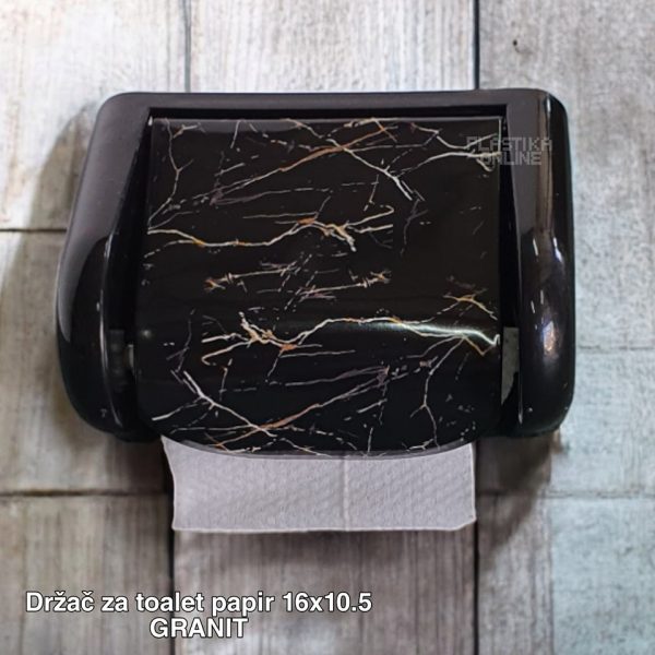 Držač za toalet papir 16x10,5 cm Granit , nosač za toalet papir, crni držač za toalet papir
