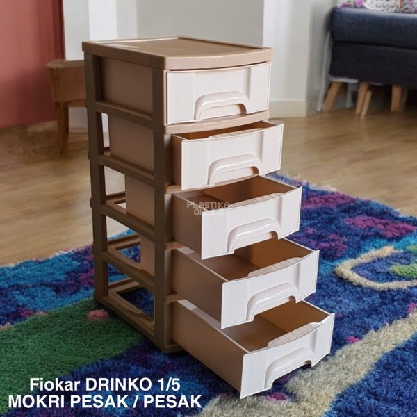 Fiokar DRINKO 1/5 pesak, visenamenske fioke, plasticne police za odlaganje, plasticne fioke za odlaganje, fiokar sa 5 fioka, plasticni raf sa 5 fioka