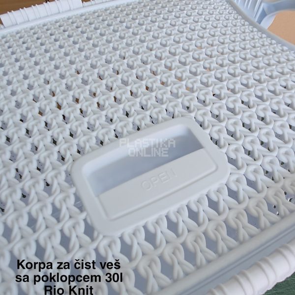 Korpa za čist veš sa poklopcem 30l , korpa 30l, korpa sa poklopcem, plasticna korpa