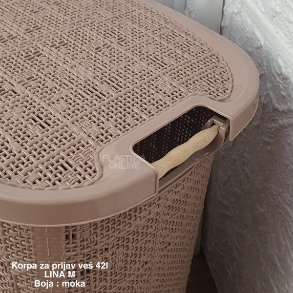 Korpa za prljav veš 42l , mala korpa za ves, uska korpa za ves, plasticna korpa moka