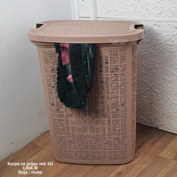 Korpa za prljav veš 42l , mala korpa za ves, uska korpa za ves, plasticna korpa moka