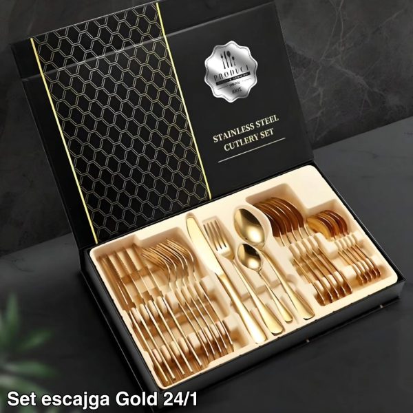 Set escajga Gold 24-1 , escajg za 6 osoba, escajg za rucavanje, pribor za jelo