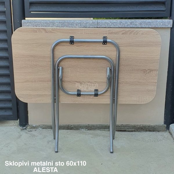 Sklopivi metalni sto 60x110 ALESTA, Pomocni sto, trpezarijski stolovi na rasklapanje, slavski stolovi na rasklapanje, visenamenski sto