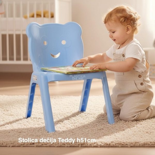 Stolica dečija Teddy h51 cm, plasticna stolica za decu, mala stolica za decu, decija stolica 
