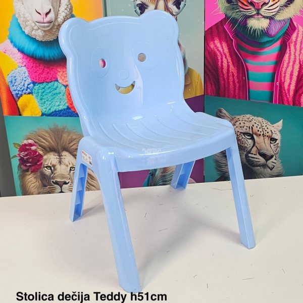 Stolica dečija Teddy h51 cm, plasticna stolica za decu, mala stolica za decu, decija stolica 