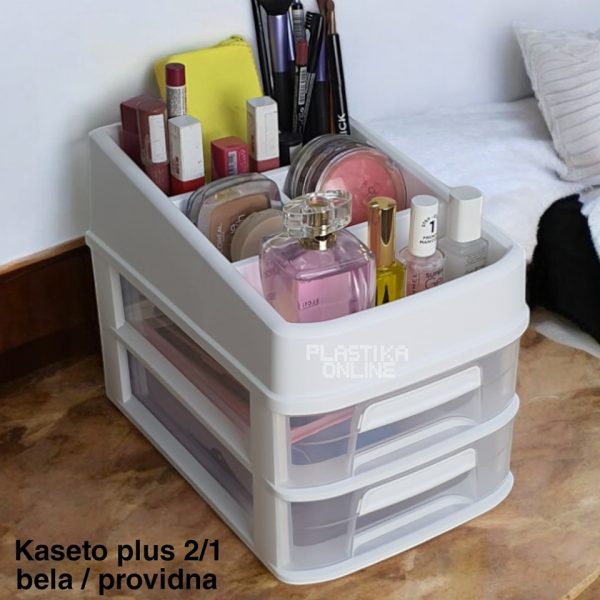 Fiokar Kaseto 2 , plasticni organizer, mini fiokari, fiokar , plasticni fiokari, providne fioke beli