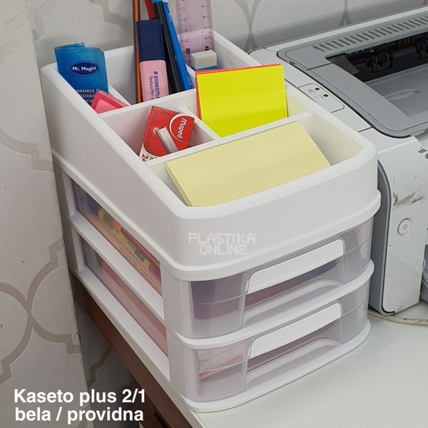 Fiokar Kaseto 2 , plasticni organizer, mini fiokari, fiokar , plasticni fiokari, providne fioke beli