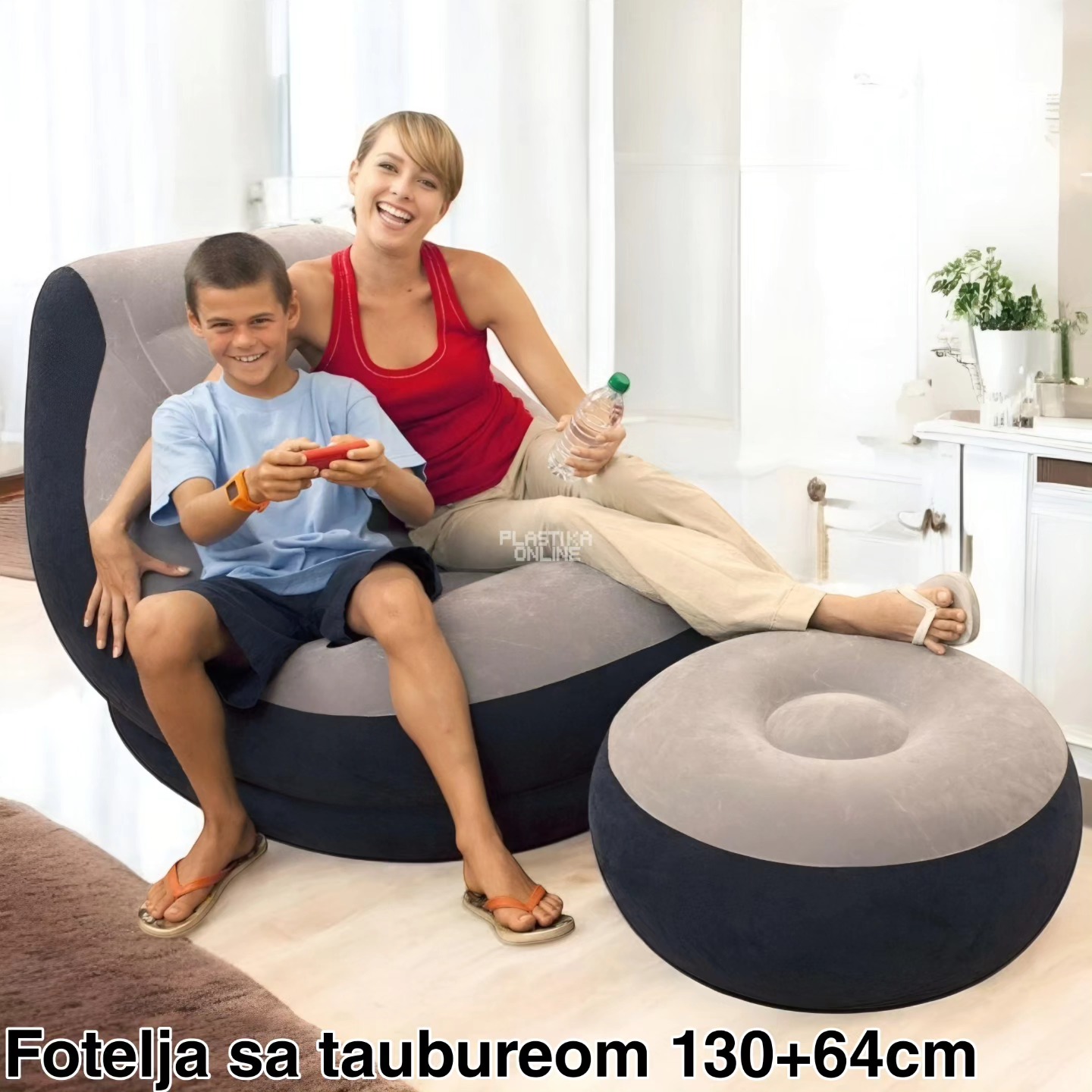 Fotelja sa tabureom 130+64cm , fotelja sa tabureom, fotelja za dnevni boravak, udobna fotelja, fotelja za terasu, prenosiva fotelja, otoman, fotelja sa držačem za čaše, plišana fotelja