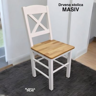 Stolica Masiv h90, drvena stolica, stolica od bukovog drveta, trpezarijska stolica bela , MASIV set 6 /1,  Drveni sto 120x80 i 6 drvenih stolica , trpezarijski sto i stolice, masivne drvene stolice, veliki drveni sto, moderan trpezarijski sto i stolice, veliki trpezarijski set
