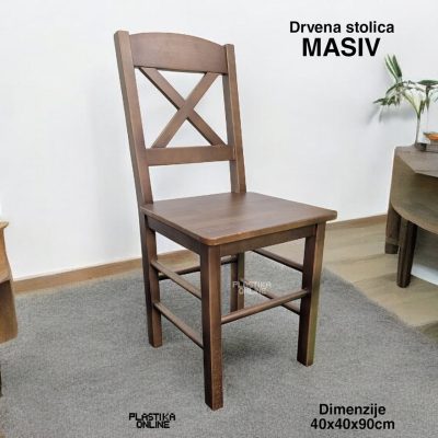 Stolica Masiv h90  braon