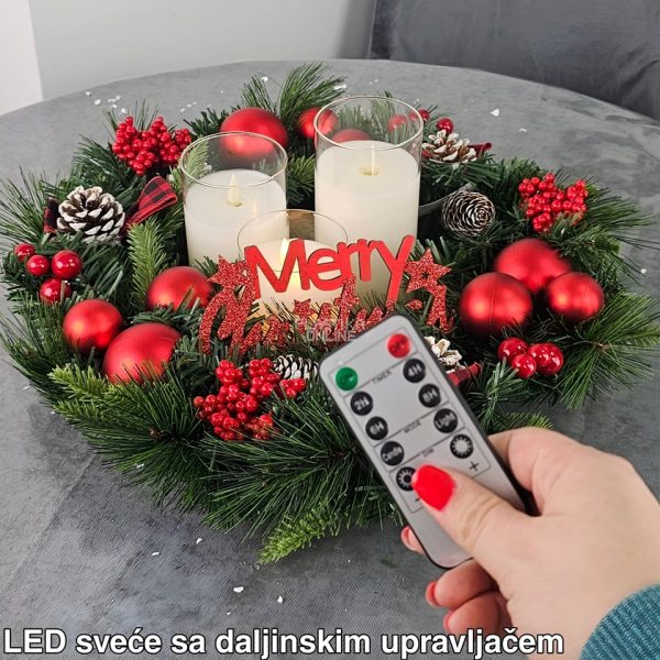 LED Vosak Sveće 3u1 sa Efektom Pravog Plamena sa daljinskim upravljačem bela, led svece sa daljinskim, dekorativne led svece
