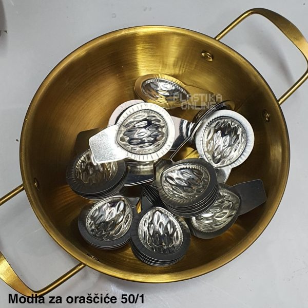Modla za oraščiće 50/1 ,Kalupi za oraščiće, Kalupi za pečenje kolača, Modlice za kolače u obliku oraha, Metalne modle za kolače