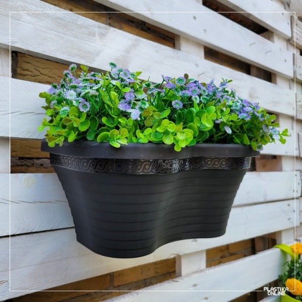 Žardinjera sa 2 kuke BALKON crna boja