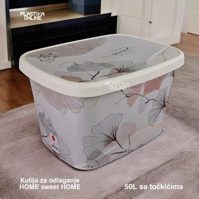 Kutija za odlaganje HOME 50L sa točkićima