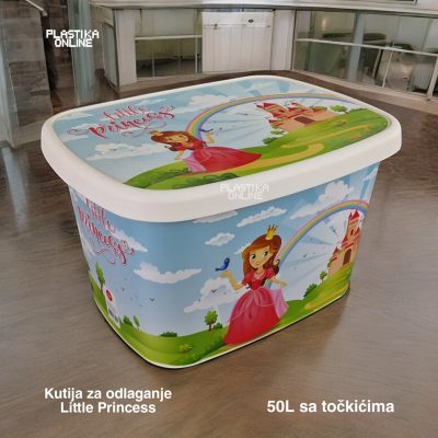 Kutija za odlaganje Princess 50L sa točkićima ukrasna