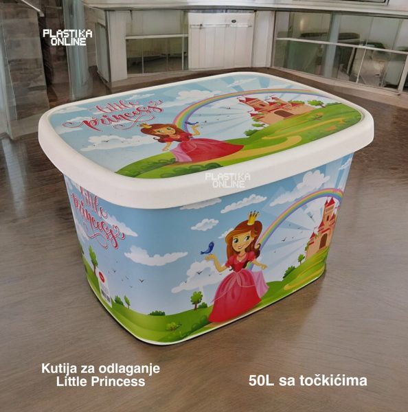Kutije za odlaganje Princess 50L sa točkićima - set od 2 ukrasne kutije Kutije za odlaganje Princess 50L sa točkićima - set od 2 ukrasne kutije