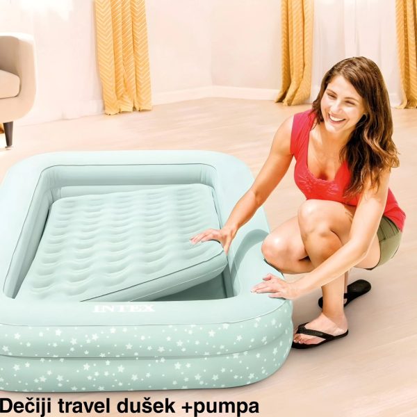 Duseci na naduvavanje, Dečiji travel dušek 107, dusek na naduvavanje sa pumpom, pumpa za dusek, dušeci na naduvavanje za spavanje,