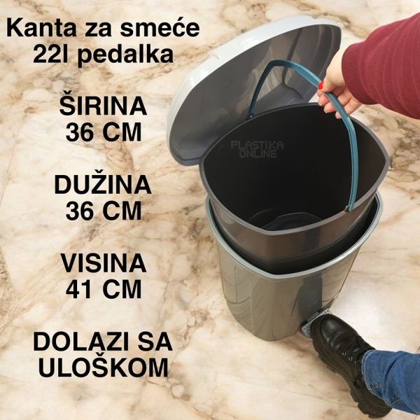 Kanta za smeće 22l , plasticna pedalka, plasticne kante za smece, kante za smece, kanta za smece, kanta za djubre