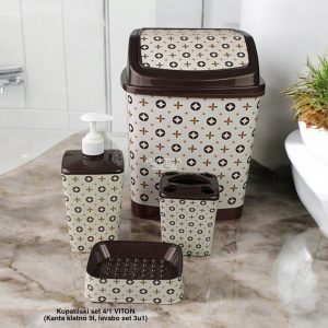 Kupatilski set 4, drzac za sapun, dozator za sapun, držači za sapun, plasticne kante za smece, kante za smece, kanta za smece, kanta za smeće, viton 1