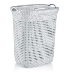 Kupatilski set Knit BIG 100l (Velika korpa za prljav veš + velika korpa za ćist veš) BELA