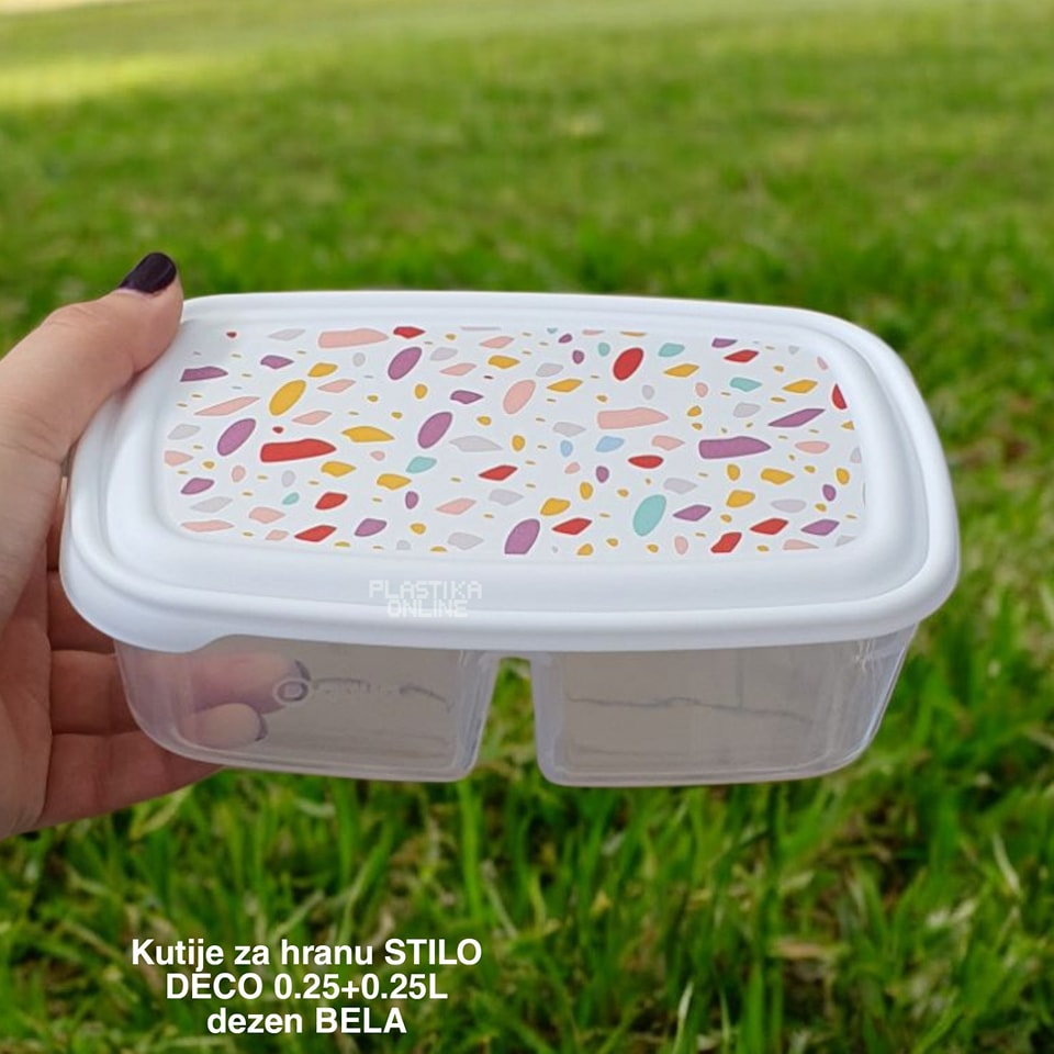 Kutija za hranu Stilo Deco 0,25L + 0,25L plasticne kutije za hranu, plasticne posude za hranu, kutije za hranu, plastične posude sa poklopcem,