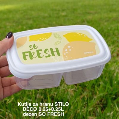Kutija za hranu Stilo Deco 0,25L + 0,25L plasticne kutije za hranu, plasticne posude za hranu, kutije za hranu, plastične posude sa poklopcem,