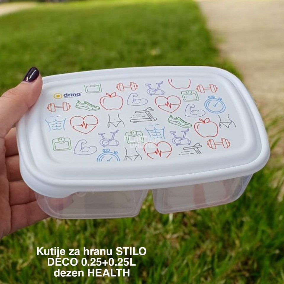 Kutija za hranu Stilo Deco 0,25L + 0,25L plasticne kutije za hranu, plasticne posude za hranu, kutije za hranu, plastične posude sa poklopcem,