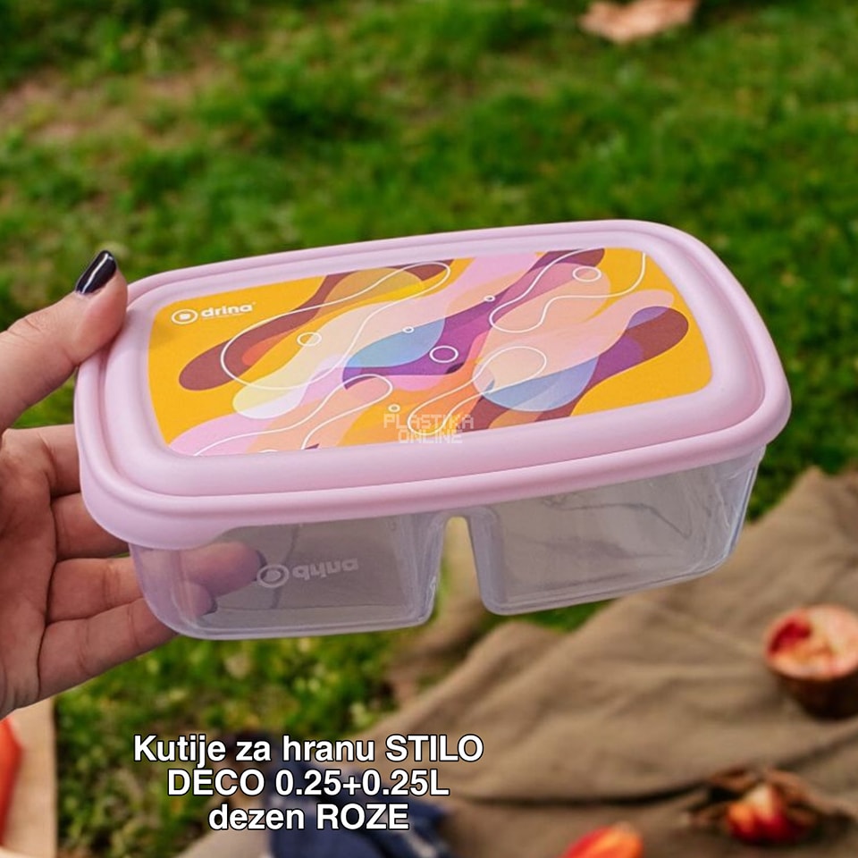 Kutija za hranu Stilo Deco 0,25L + 0,25L plasticne kutije za hranu, plasticne posude za hranu, kutije za hranu, plastične posude sa poklopcem,
