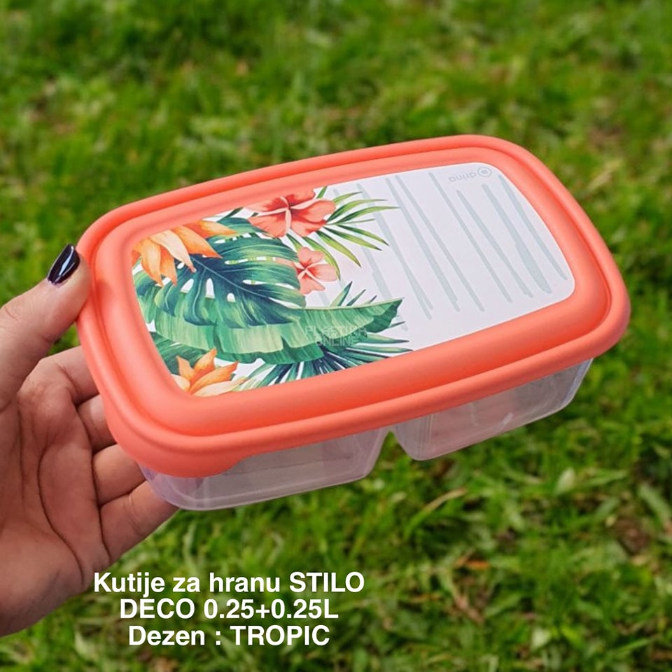 Kutija za hranu Stilo Deco 0,25L + 0,25L plasticne kutije za hranu, plasticne posude za hranu, kutije za hranu, plastične posude sa poklopcem,