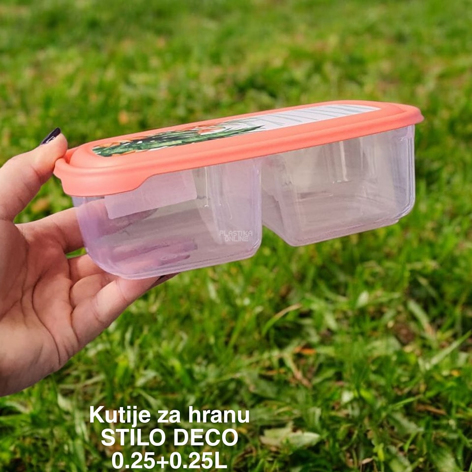 Kutija za hranu Stilo Deco 0,25L + 0,25L plasticne kutije za hranu, plasticne posude za hranu, kutije za hranu, plastične posude sa poklopcem,